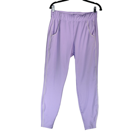 Gymshark Sweatpants Women Medium Purple Pull On Sweats Tapered Pockets High Rise - Picture 1 of 8